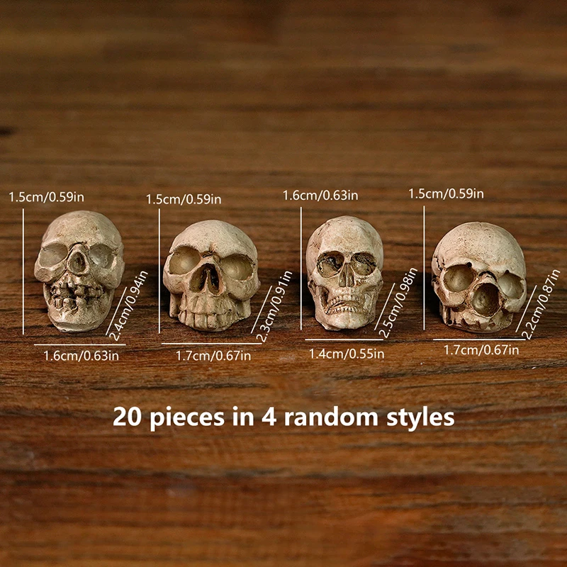 20Pcs Gothic Skull Sculptures Halloween Decorations Skeleton Ornaments for Garden Party Table Landscape Potted Setting
20Pcs Gothic Skull Sculptures Halloween Decorations Skeleton Ornaments for Garden Party Table Landscape Potted Setting