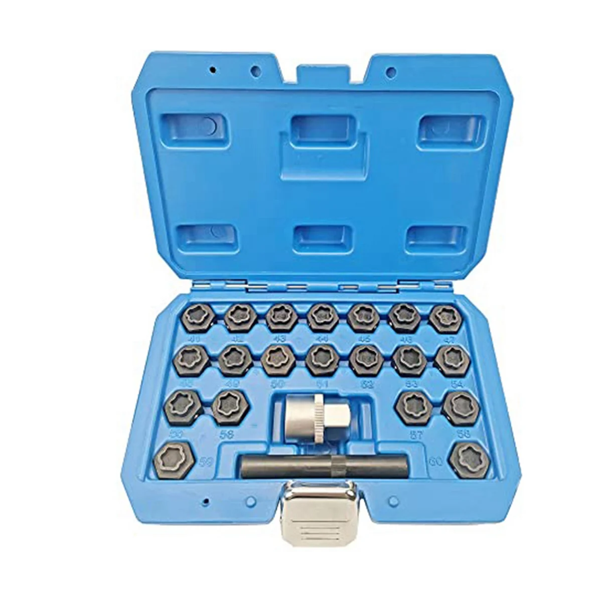 22PCS Wheel Locking Nut Key Kit, Wheel Lock Nut Socket Adapter Set, Wheel Anti-Theft Lug Nut Removal Tool
22PCS Wheel Locking Nut Key Kit, Wheel Lock Nut Socket Adapter Set, Wheel Anti-Theft Lug Nut Removal Tool