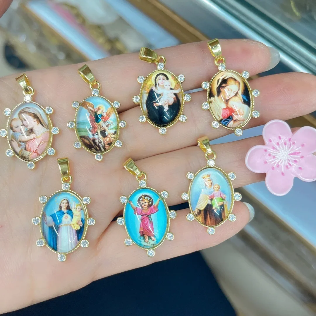 1 Pc Copper Plated 18k Personality Trend Portrait of The Virgin Mary Pendant DIY Necklace Bracelet Pendant Jewellery Accessories
1 Pc Copper Plated 18k Personality Trend Portrait of The Virgin Mary Pendant DIY Necklace Bracelet Pendant Jewellery Accessories