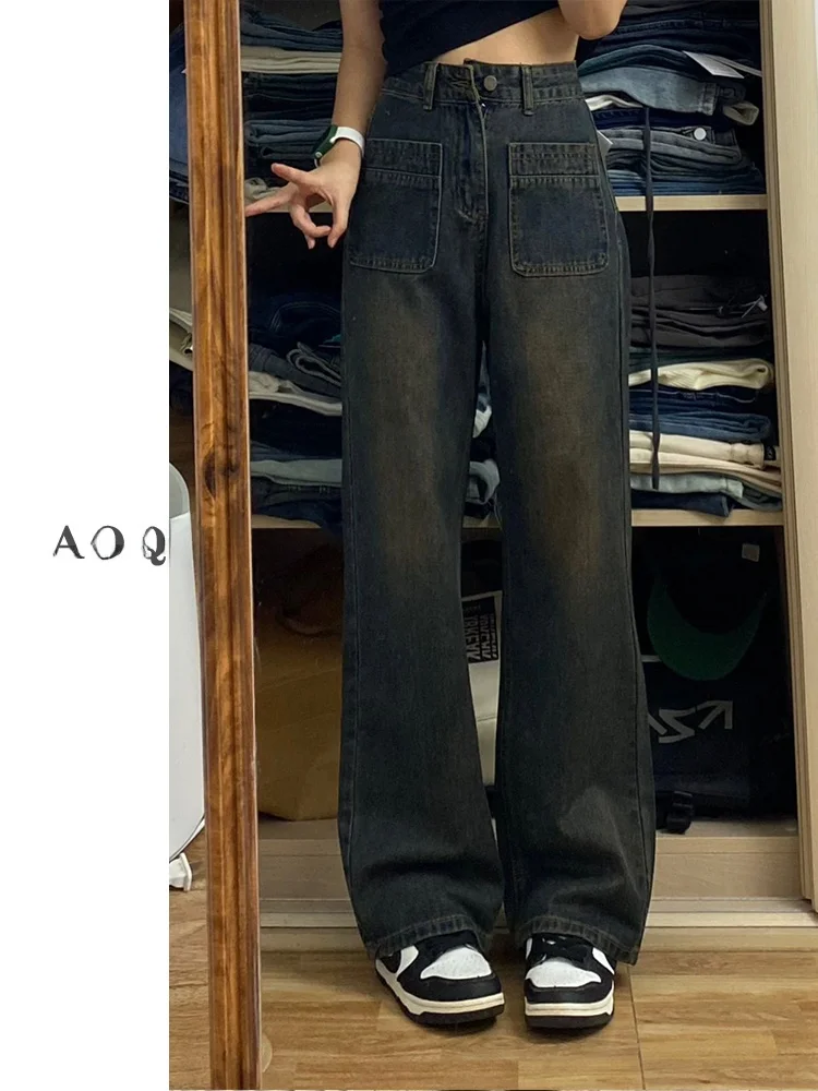 Широкие джинсы с высокой талией, женские свободные прямые утягивающие брюки небольшого размера, узкая версия, осенние новые джинсовые брюки больших размеров
Широкие джинсы с высокой талией, женские свободные прямые утягивающие брюки небольшого размера, узкая версия, осенние новые джинсовые брюки больших размеров