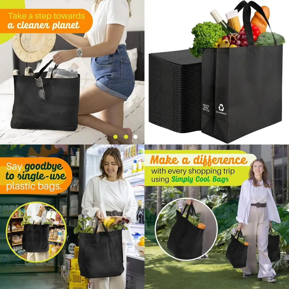 Экологичные многоразовые сумки для продуктов, усиленные, 14,5x14x6,6 дюймов, оптовый набор
Экологичные многоразовые сумки для продуктов, усиленные, 14,5x14x6,6 дюймов, оптовый набор