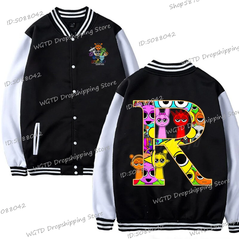 Boys Girls Sprunki Alphabet Baseball Uniform 3-14 Years Kids Long Sleeve Sportswear Anime Letter Incredibox Game Trend Jackets
Boys Girls Sprunki Alphabet Baseball Uniform 3-14 Years Kids Long Sleeve Sportswear Anime Letter Incredibox Game Trend Jackets