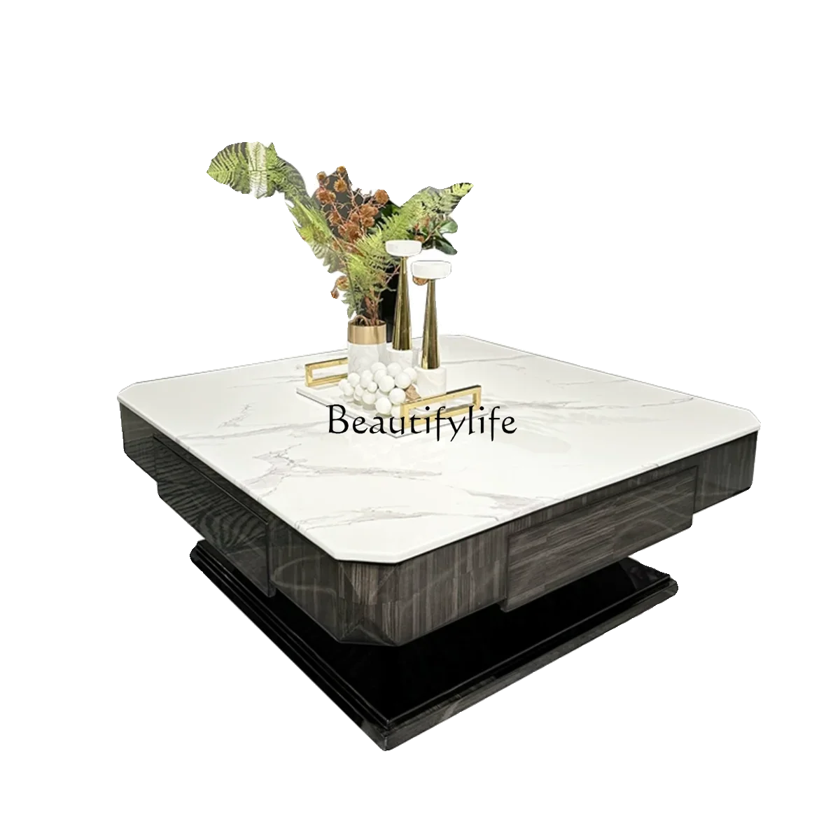 Italian light luxury living room coffee table square solid wood marble tea table
Italian light luxury living room coffee table square solid wood marble tea table