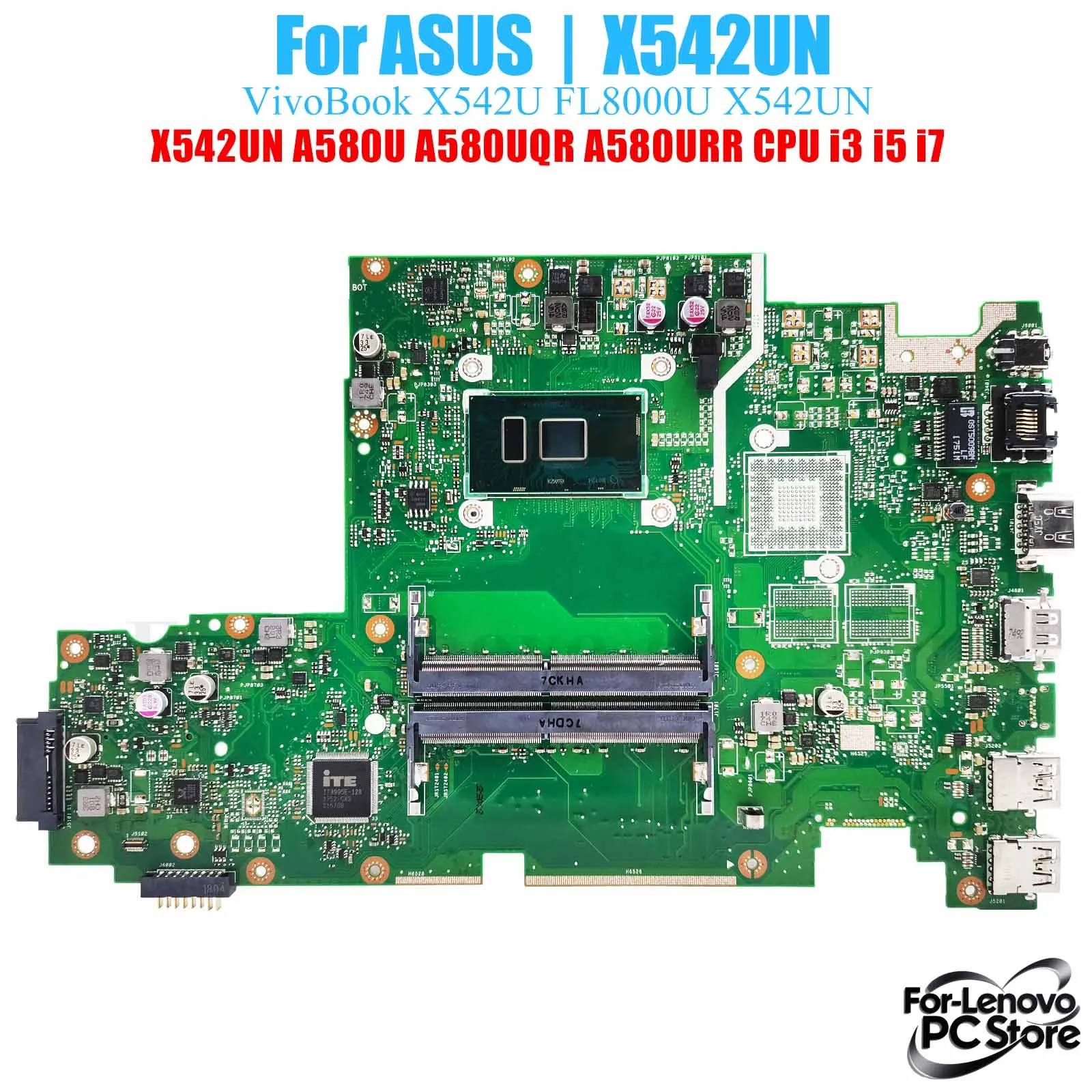 X542UN For ASUS VivoBook X542U FL8000U Motherboard A580URR X542UAR X542UF CPU i3 i5 i7 Laptop Mainboard
X542UN For ASUS VivoBook X542U FL8000U Motherboard A580URR X542UAR X542UF CPU i3 i5 i7 Laptop Mainboard