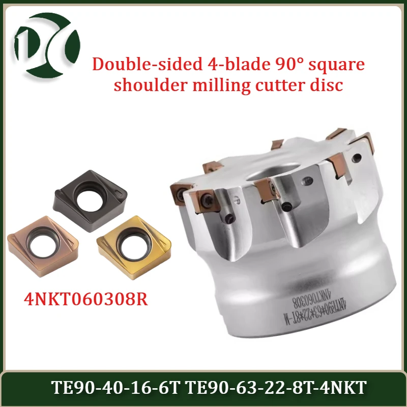 TE90-40-16-6T TE90-63-22-8T Double-sided fast feed open rough shoulder end mill 4NKT blade right angle 90 degree milling cutter
TE90-40-16-6T TE90-63-22-8T Double-sided fast feed open rough shoulder end mill 4NKT blade right angle 90 degree milling cutter