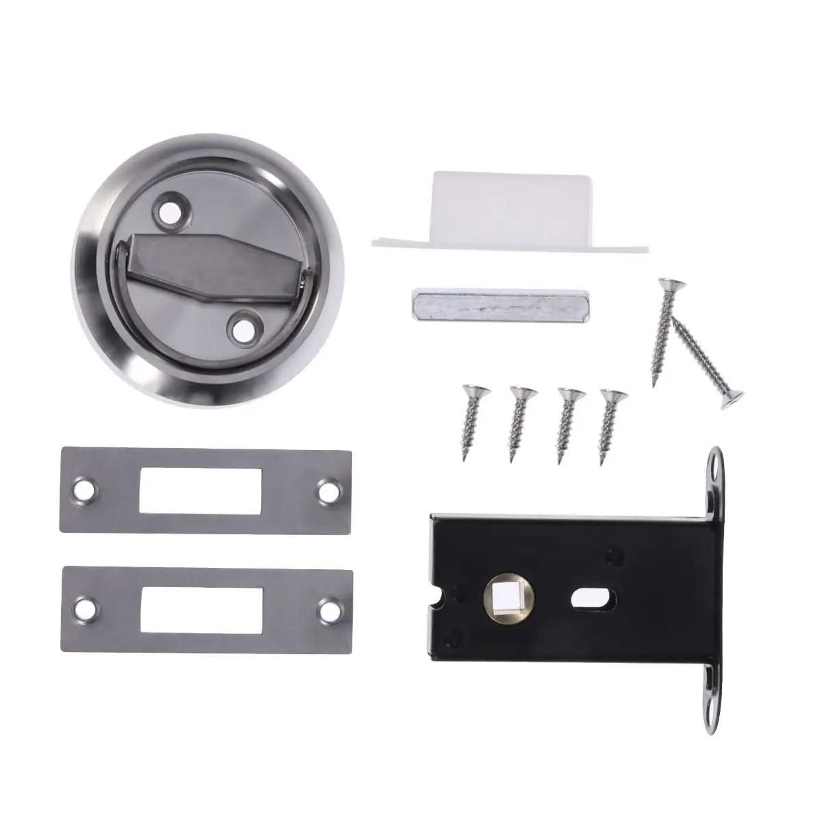 1Set Hidden Door Lock Stainless Steel Silver 10x1.5cm Keyless DIY Combination 360 Degree Rotation Mechanical Lock for Privacy
1Set Hidden Door Lock Stainless Steel Silver 10x1.5cm Keyless DIY Combination 360 Degree Rotation Mechanical Lock for Privacy