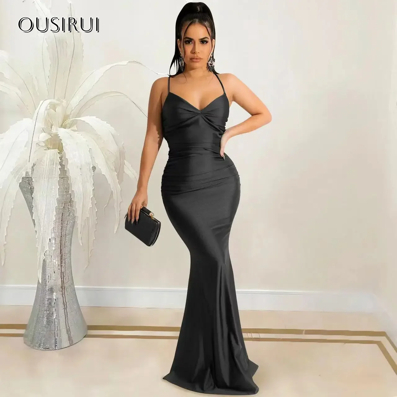 Satin Spaghetti Straps Mermaid Evening Dress Lace Up Party Dress Sleeveless Prom Dress Customized سيرين هيل فساتين سهره
Satin Spaghetti Straps Mermaid Evening Dress Lace Up Party Dress Sleeveless Prom Dress Customized سيرين هيل فساتين سهره