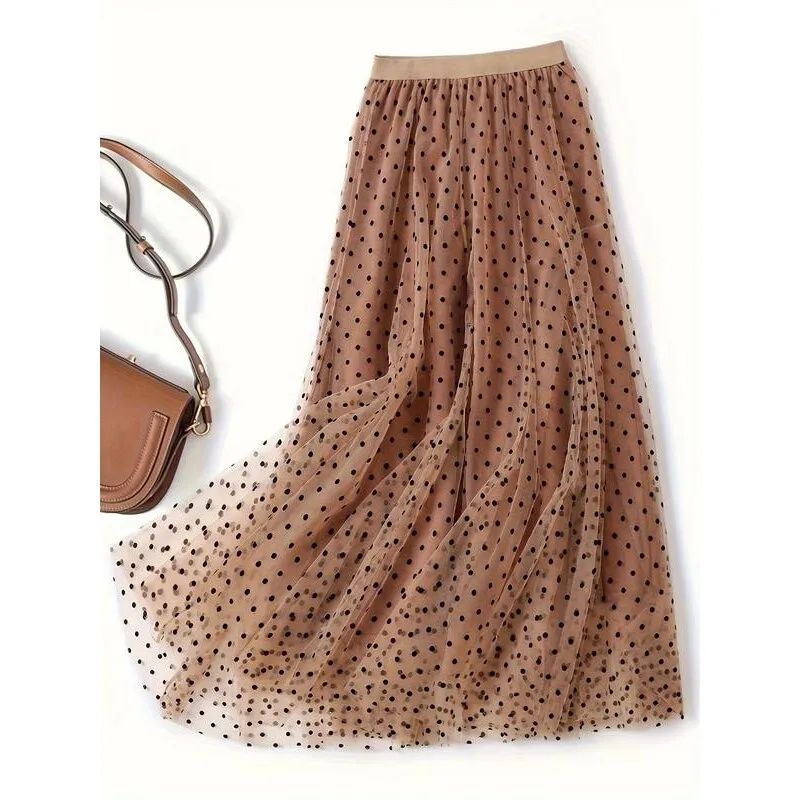 Fluffy Dot A-Line Skirt Women's Spring Season Polka Dot Half-length Skirts Feminine Style Neutral Waist Design Other Fabric
Fluffy Dot A-Line Skirt Women's Spring Season Polka Dot Half-length Skirts Feminine Style Neutral Waist Design Other Fabric