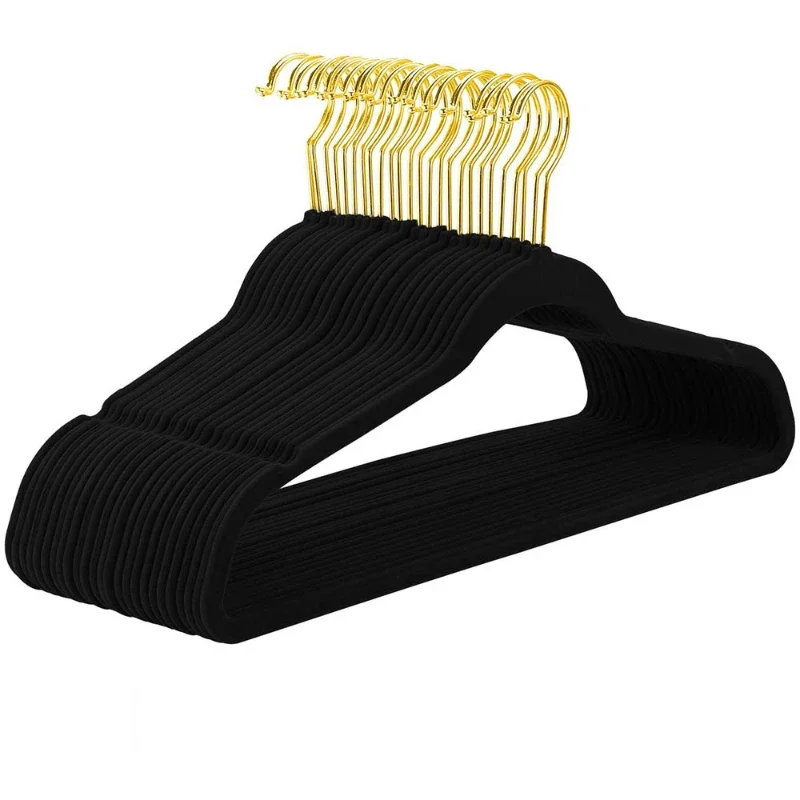 Garment seamless flocking gold hook flocking hanger, dry and wet wardrobe storage, adult magic hanger, clothing display stand.
Garment seamless flocking gold hook flocking hanger, dry and wet wardrobe storage, adult magic hanger, clothing display stand.