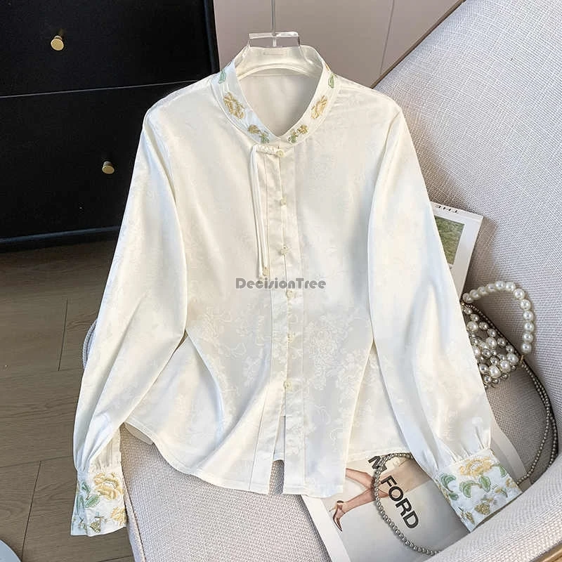 2025 new chinese style jacquard stand collar embroidery retro national style improved long-sleeved shirt tang suit blouse t001
2025 new chinese style jacquard stand collar embroidery retro national style improved long-sleeved shirt tang suit blouse t001
