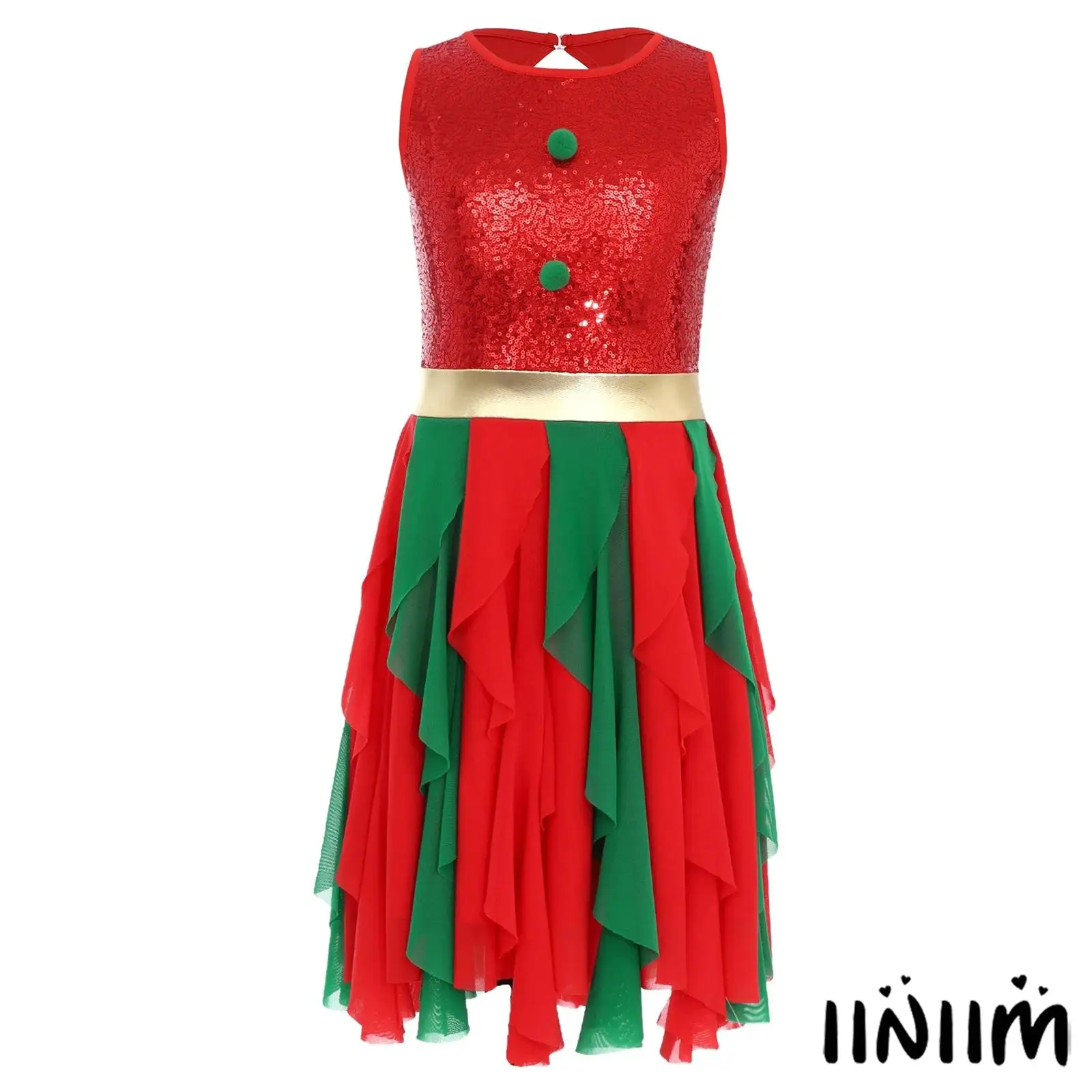 Kids Girls Round Neck Sleeveless Christmas Costume Sparkly Sequin Pompom Decor Tulle Xmas Dress for Princess Birthday Party Prom
Kids Girls Round Neck Sleeveless Christmas Costume Sparkly Sequin Pompom Decor Tulle Xmas Dress for Princess Birthday Party Prom