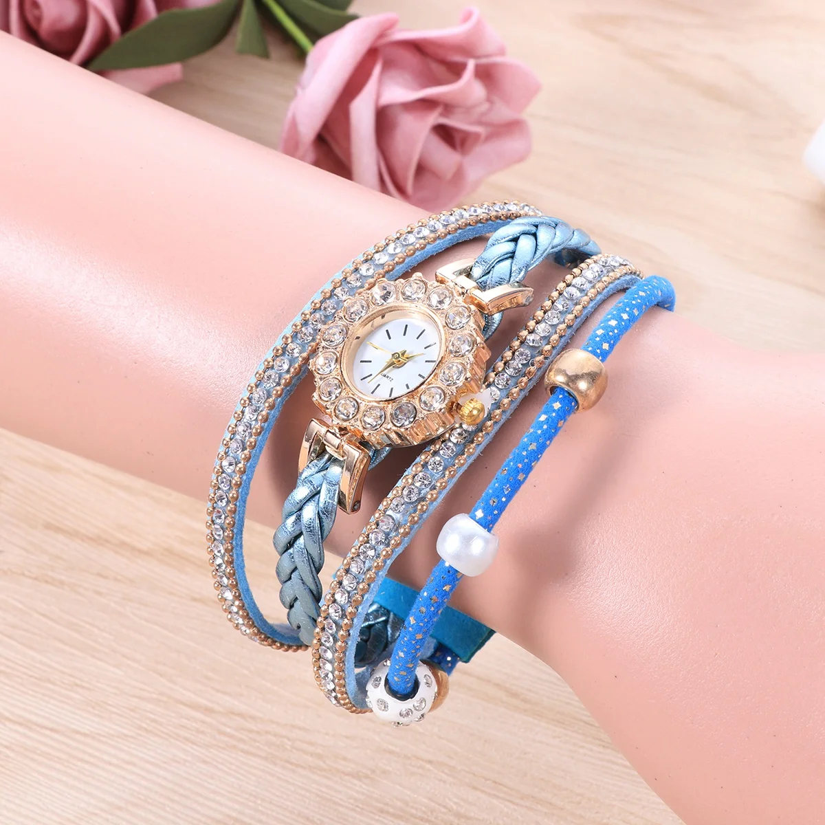 Fashion Women Quartz Weave Watch Elegant Diamond Set Beige Bracelet Durable Long Use Gift Valentine Christmas Birthday Party
Fashion Women Quartz Weave Watch Elegant Diamond Set Beige Bracelet Durable Long Use Gift Valentine Christmas Birthday Party