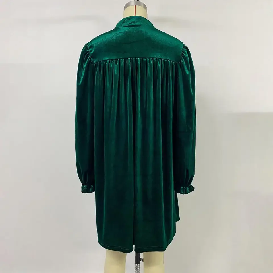 High-quality Polyester Dress Women's Velvet Long Sleeve Dress Pleated V Neck A-line Flowy Dress Casual Formal Wedding for Fall
High-quality Polyester Dress Women's Velvet Long Sleeve Dress Pleated V Neck A-line Flowy Dress Casual Formal Wedding for Fall