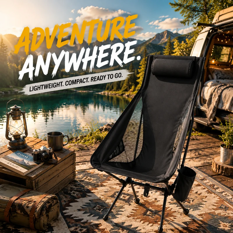 Portable Foldable Chair for Outdoor, thickened headrest & aluminum frame, ideal for fishing trips
Portable Foldable Chair for Outdoor, thickened headrest & aluminum frame, ideal for fishing trips