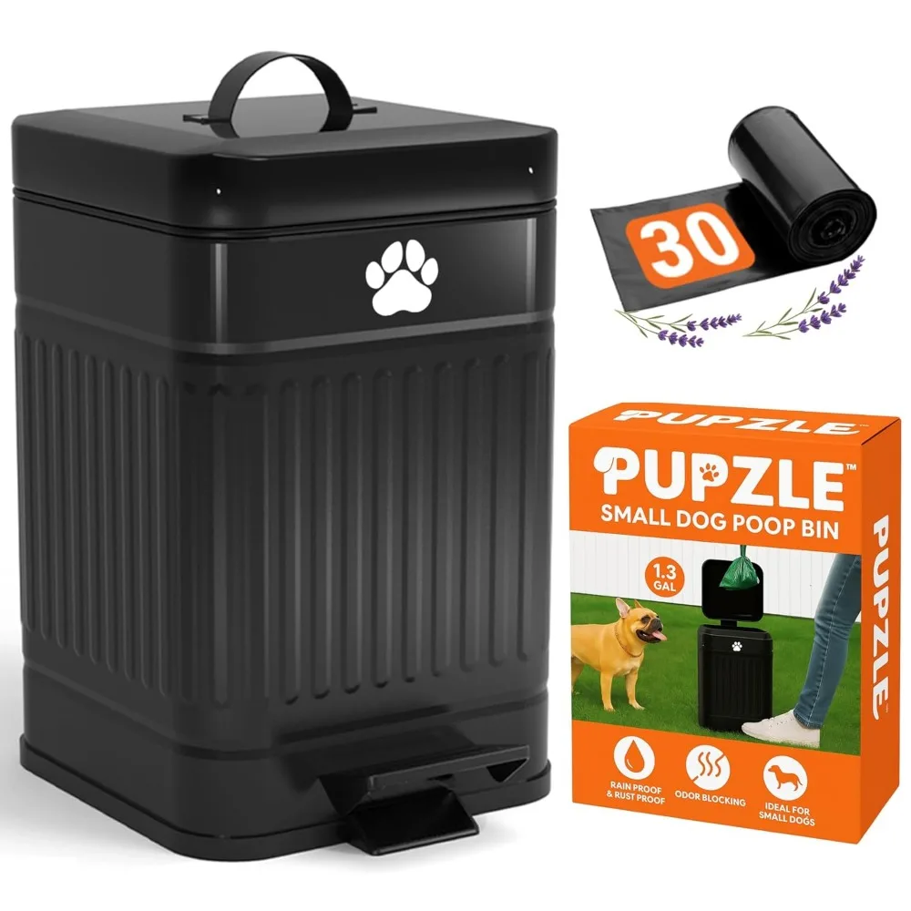 1.3 Gal Metal Dog Waste Trash Can with Lid, Waterproof Outdoor Odor Control, Includes 30 Bags (Black)
1.3 Gal Metal Dog Waste Trash Can with Lid, Waterproof Outdoor Odor Control, Includes 30 Bags (Black)