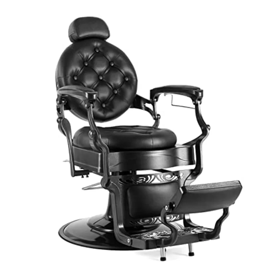 Vintage Barber Chair for Hair Stylist and Tattoo Artist, Heavy Duty Hydraulic Recline Salon Beauty Styling Chair in Retro Black
Vintage Barber Chair for Hair Stylist and Tattoo Artist, Heavy Duty Hydraulic Recline Salon Beauty Styling Chair in Retro Black