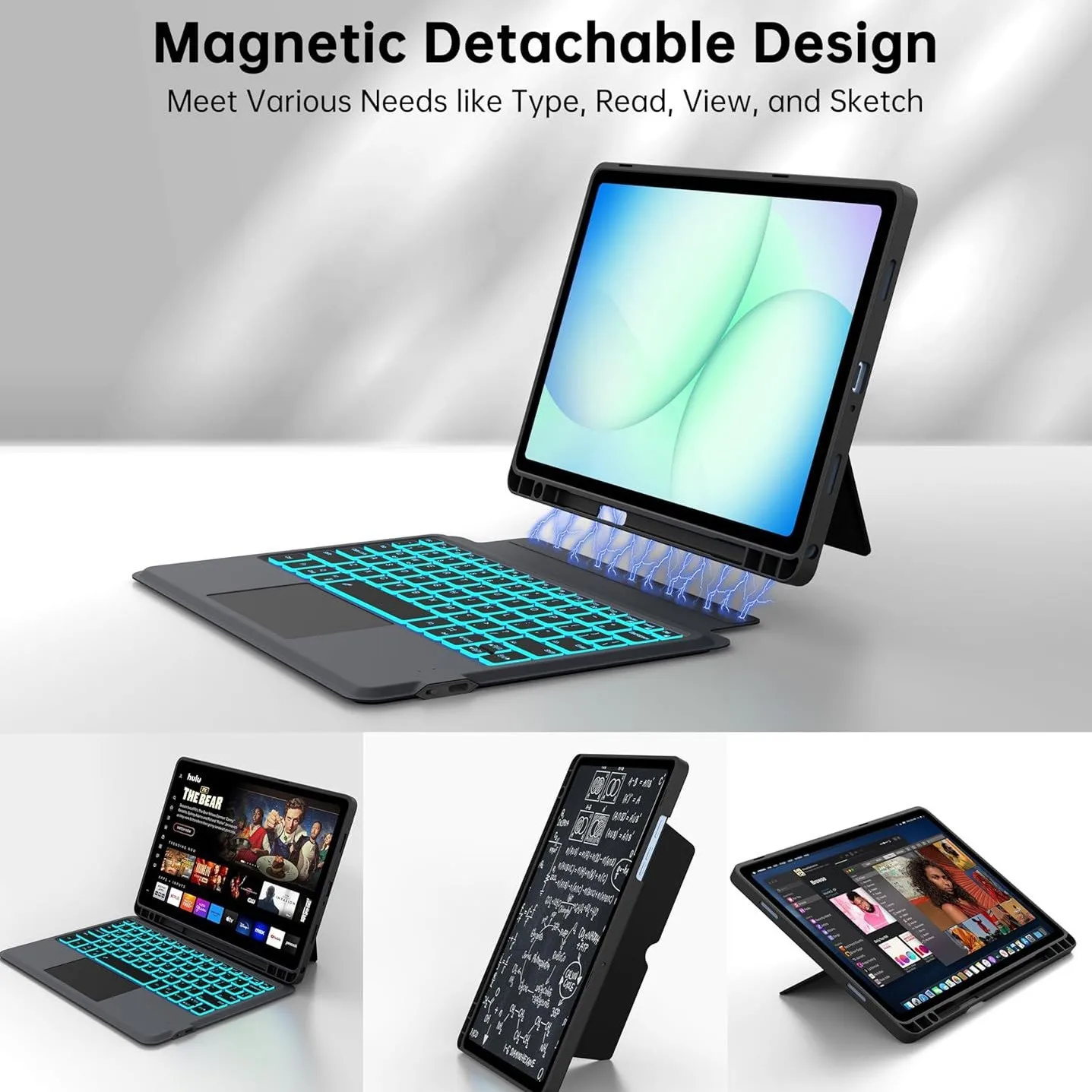 Backlit Bluetooth Keyboard Case for Samsung Galaxy Tab S11 S10 S9 Ultra Plus FE S10 Lite A9+ Cover with Trackpad Pencil Holder
Backlit Bluetooth Keyboard Case for Samsung Galaxy Tab S11 S10 S9 Ultra Plus FE S10 Lite A9+ Cover with Trackpad Pencil Holder