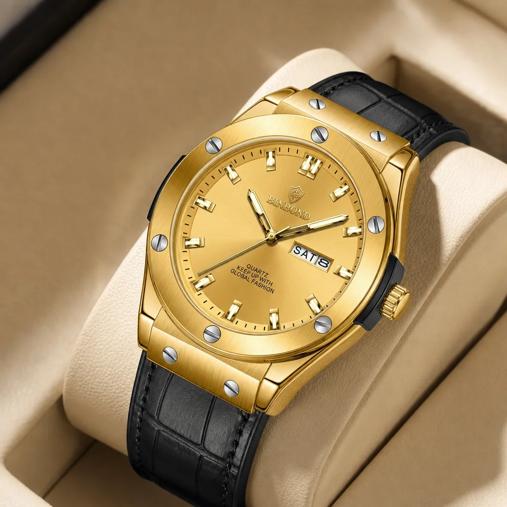 1pcs Fashion Watch with Date and Day Display Leather Strap Quartz Movement Trendy Design Daily Versatile Simple Elegant
1pcs Fashion Watch with Date and Day Display Leather Strap Quartz Movement Trendy Design Daily Versatile Simple Elegant