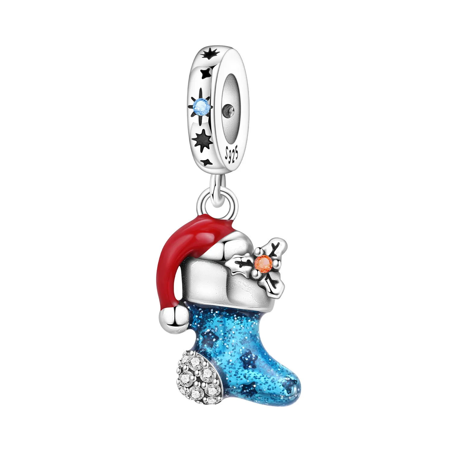 PANPOKI 925 Sterling Silver Blue Christmas Sock Charms Beads Pendant Fit DIY Bracelet Necklace Jewelry Souvenir Gifts
PANPOKI 925 Sterling Silver Blue Christmas Sock Charms Beads Pendant Fit DIY Bracelet Necklace Jewelry Souvenir Gifts