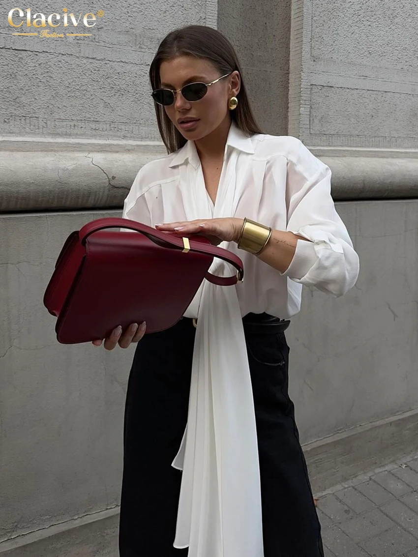 Clacive Fashion Loose White Chiffon Women's Shirt 2025 Casual Lapel Long Sleeve Ladies Shirts Elegant Classic Lace-Up Top Female
Clacive Fashion Loose White Chiffon Women's Shirt 2025 Casual Lapel Long Sleeve Ladies Shirts Elegant Classic Lace-Up Top Female