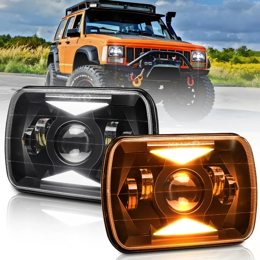 5x7 светодиодных фар H6054 2 шт., одобренных DOT, герметичные фары дальнего/ближнего света с DRL, янтарный указатель поворота для грузовика Freightliner Co
5x7 светодиодных фар H6054 2 шт., одобренных DOT, герметичные фары дальнего/ближнего света с DRL, янтарный указатель поворота для грузовика Freightliner Co