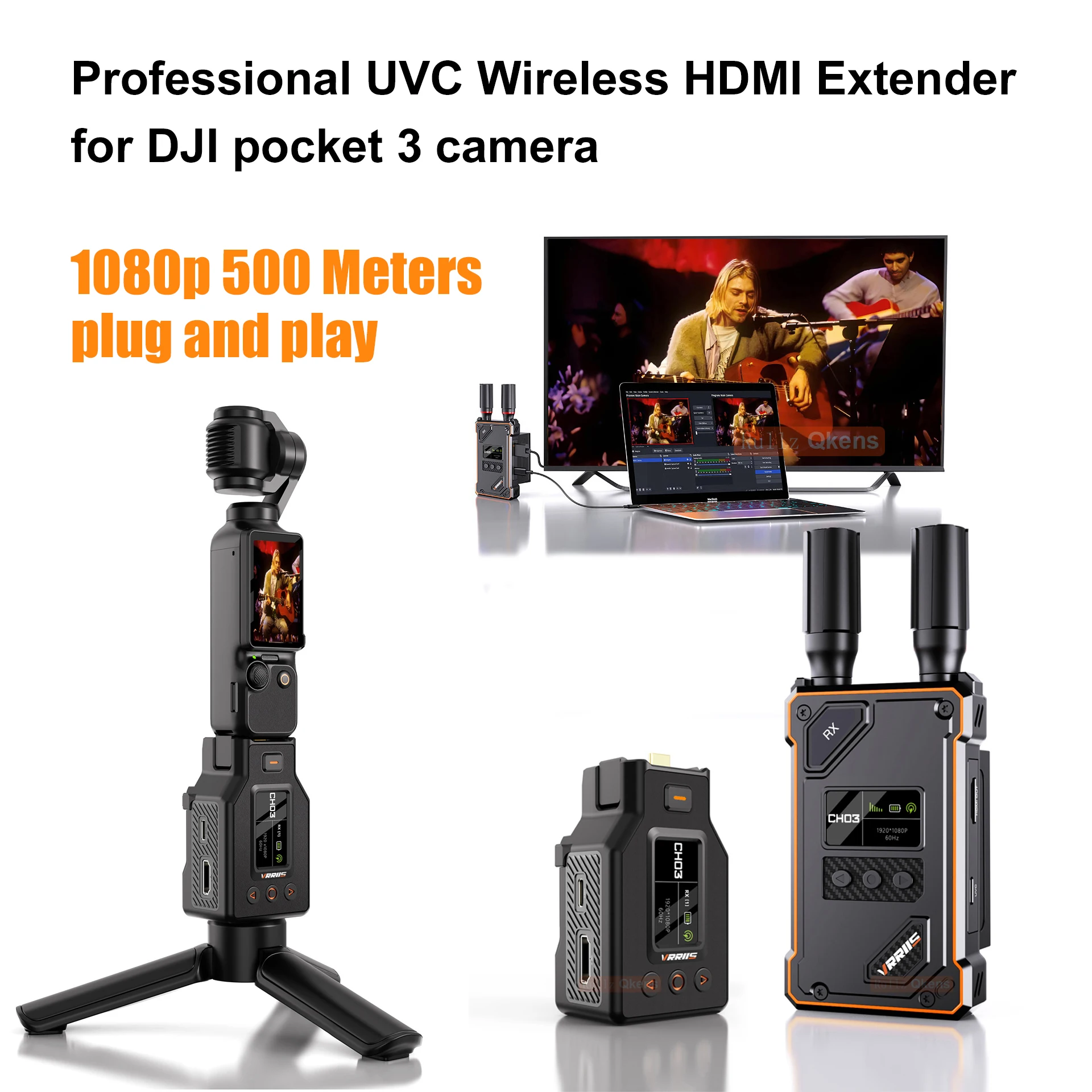 500M Wireless HDMI Extender UVC Live Streaming Video Transmitter and Receiver for DJI Pocket 3 4 Action5/pro/6 Camera Laptop PC
500M Wireless HDMI Extender UVC Live Streaming Video Transmitter and Receiver for DJI Pocket 3 4 Action5/pro/6 Camera Laptop PC