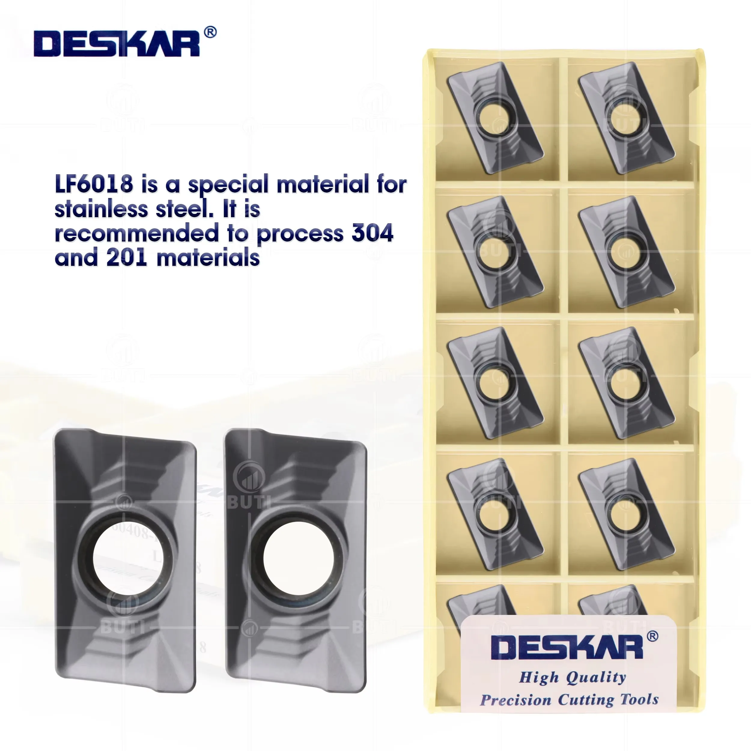 DESKAR 100% Original CNC Lathe Milling Cutters Hard Alloy Cutting Insert APKT160408-HM LF6018 Milling Blades For Stainless Steel
DESKAR 100% Original CNC Lathe Milling Cutters Hard Alloy Cutting Insert APKT160408-HM LF6018 Milling Blades For Stainless Steel