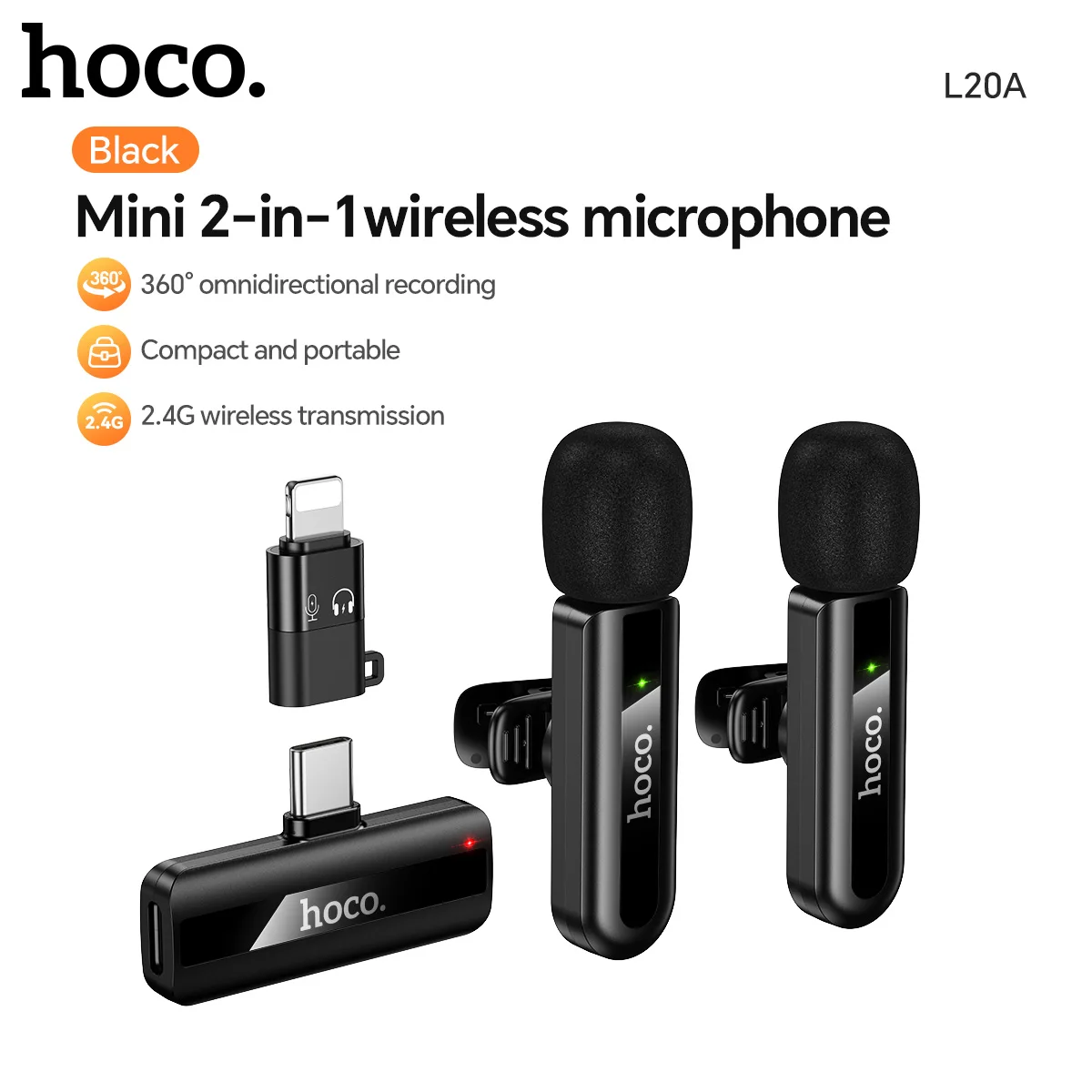 HOCO L20A Wireless Lavalier Lapel Mirophone Noise-cancelling Rechargeable Mic for iPhone Android Camera Live Streaming Vlogging
HOCO L20A Wireless Lavalier Lapel Mirophone Noise-cancelling Rechargeable Mic for iPhone Android Camera Live Streaming Vlogging