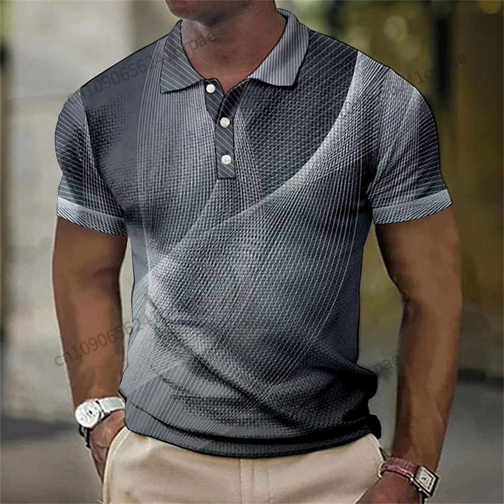 Summer Men's Polo Shirt 3D Line Printing Button Lapel Polo T-Shirt Luxury Business Office Men's Casual Polo Shirt Men's Clothing
Summer Men's Polo Shirt 3D Line Printing Button Lapel Polo T-Shirt Luxury Business Office Men's Casual Polo Shirt Men's Clothing