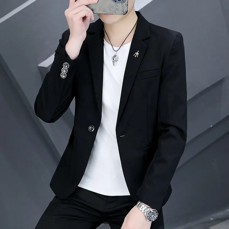 Мужской повседневный костюм Slim Fit на весну и осень, модный молодежный тонкий однобортный топ из полиэфирного волокна, длинный свеч, чистый ...
Мужской повседневный костюм Slim Fit на весну и осень, модный молодежный тонкий однобортный топ из полиэфирного волокна, длинный свеч, чистый ...