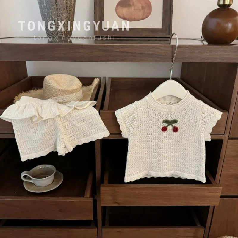 Super sweet!Korean Baby Girl Cherry Hollow Knit Vest Lace Shorts Stylish Outfit Trendy
Super sweet!Korean Baby Girl Cherry Hollow Knit Vest Lace Shorts Stylish Outfit Trendy