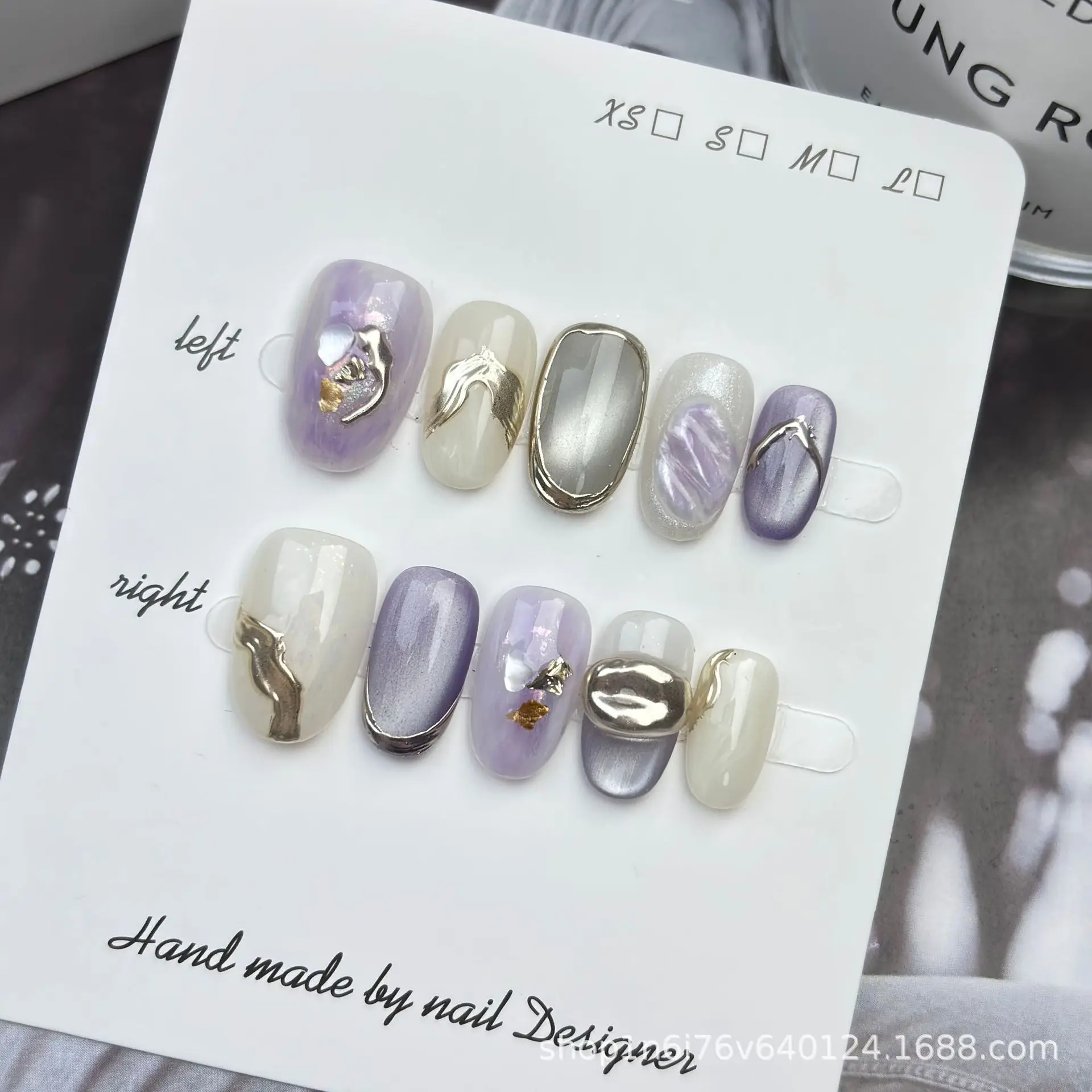 10pcs Purple Velvet Pure Handmade Wearable Nails Premium Satin Cat Eye Manicure Removable Photo Relax Nail Pieces for Party Wear
10pcs Purple Velvet Pure Handmade Wearable Nails Premium Satin Cat Eye Manicure Removable Photo Relax Nail Pieces for Party Wear