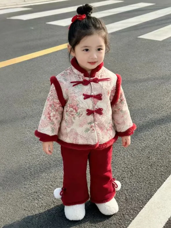 Girls New Year's Outfit Thiened Winter Set Traditional Chinese Sle Red Color for Baby Girls Ages 6 Months to 8 Years
Girls New Year's Outfit Thiened Winter Set Traditional Chinese Sle Red Color for Baby Girls Ages 6 Months to 8 Years