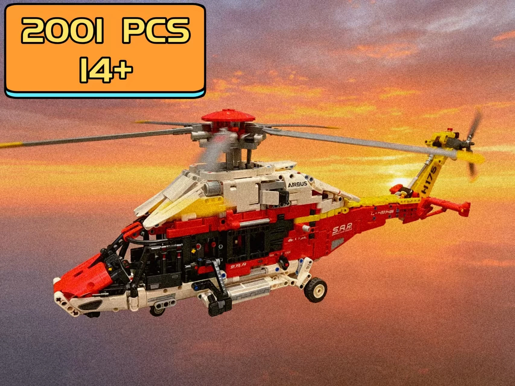2001 деталь: Технический спасательный вертолет, конструктор Airbus H175 с электродвигателем, сборная модель MOC, игрушка-конструктор, подарок для мальчиков
2001 деталь: Технический спасательный вертолет, конструктор Airbus H175 с электродвигателем, сборная модель MOC, игрушка-конструктор, подарок для мальчиков