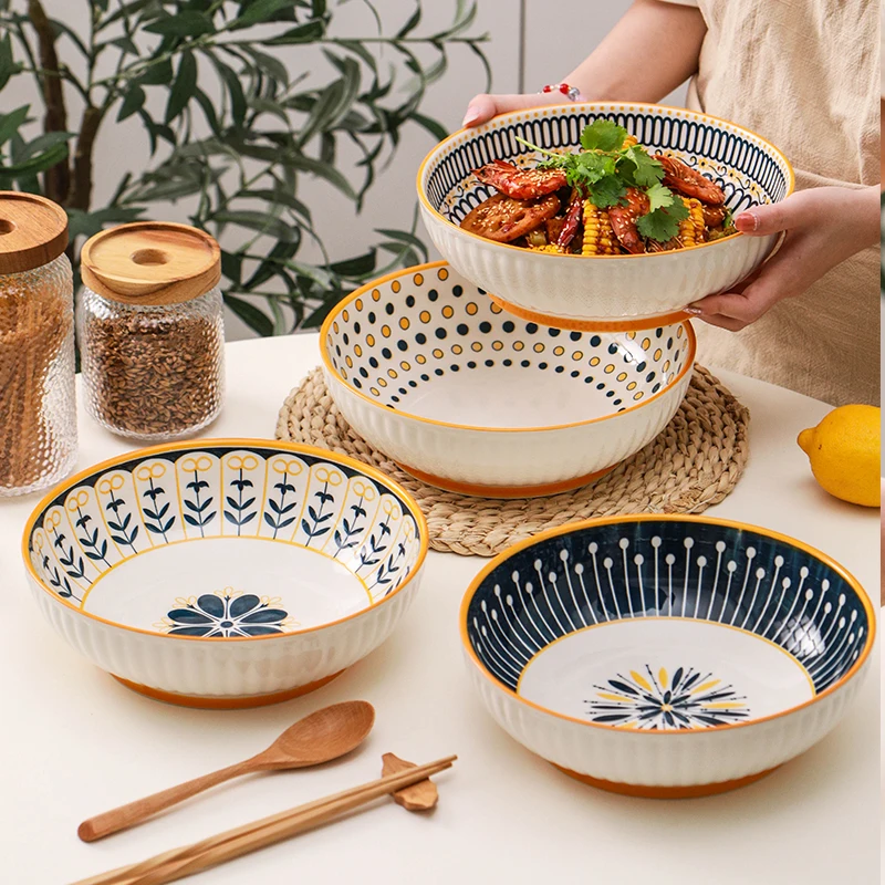 Большая круглая фарфоровая миска в скандинавском стиле для приготовления и сервировки супов, домашнего использования
Большая круглая фарфоровая миска в скандинавском стиле для приготовления и сервировки супов, домашнего использования