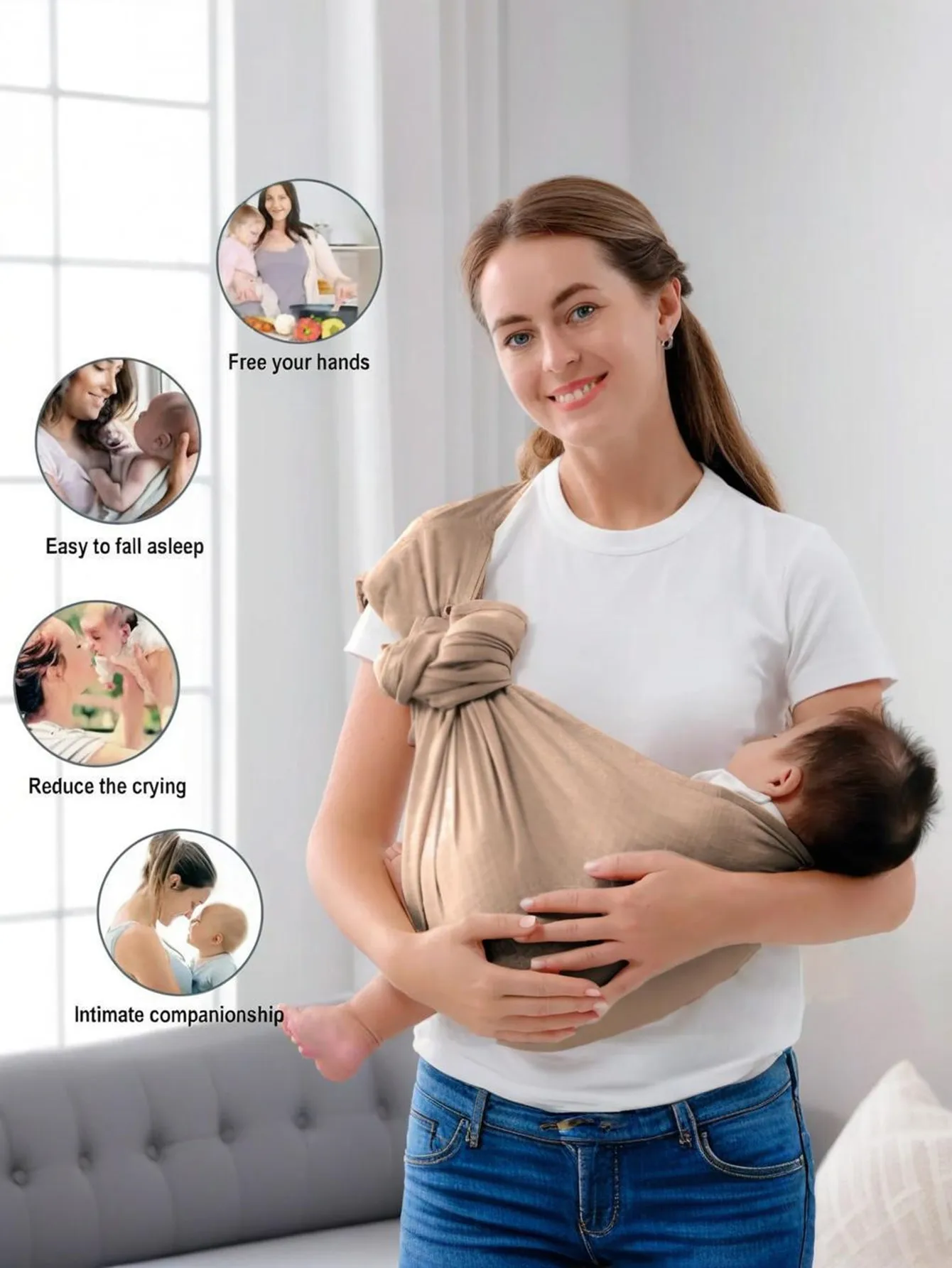 Newborn Double Ring Baby Sling Front Hugging Back Towel Easy out Parenting Hanging Bag Comfortable Wrap for Going out
Newborn Double Ring Baby Sling Front Hugging Back Towel Easy out Parenting Hanging Bag Comfortable Wrap for Going out