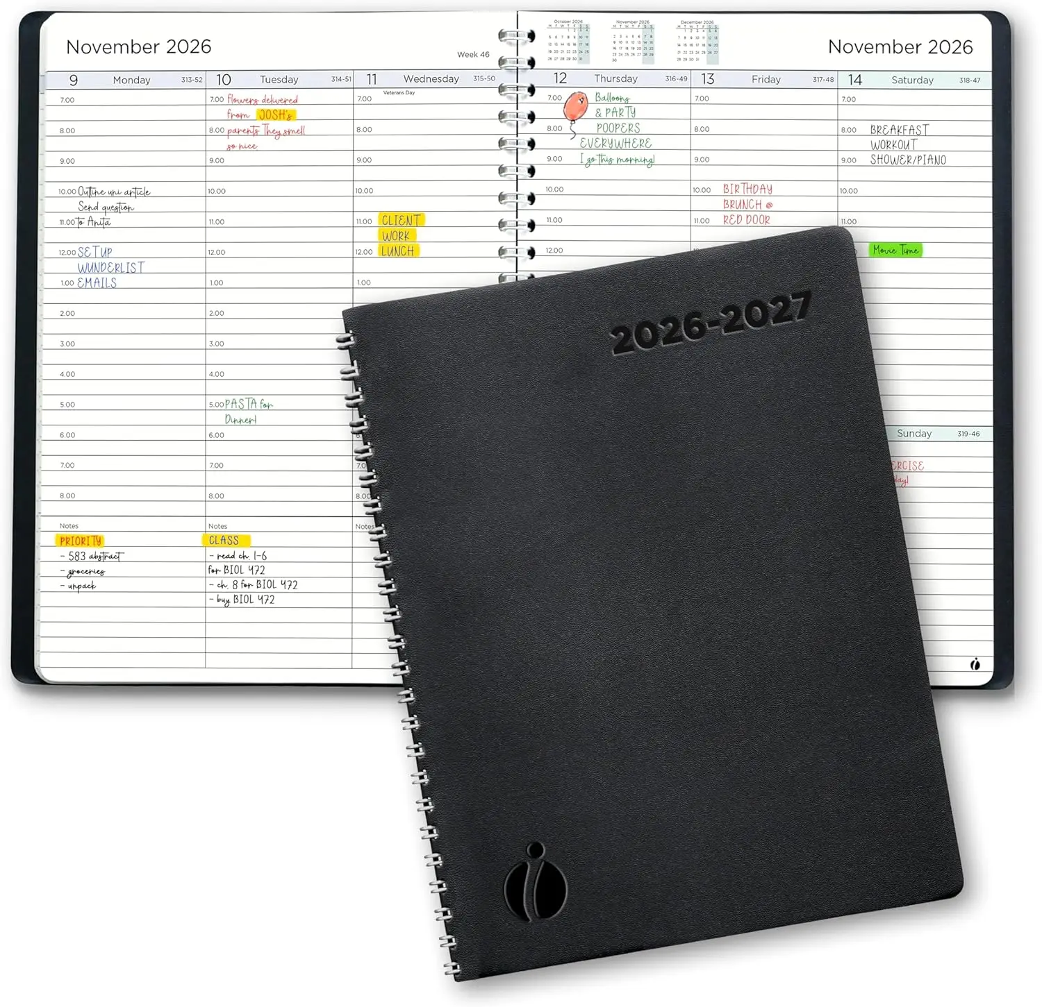 2026-2027 Academic Planner: Hourly, Weekly & Monthly, Twin-Wire Binding, 6.5x8.5
2026-2027 Academic Planner: Hourly, Weekly & Monthly, Twin-Wire Binding, 6.5x8.5