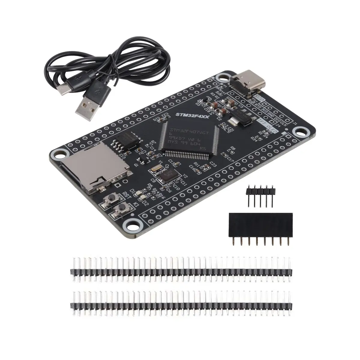 #77Q Electronics Accessories,STM32F407VGT6 STM32 System Core Board Development Board Single-Chip (black)