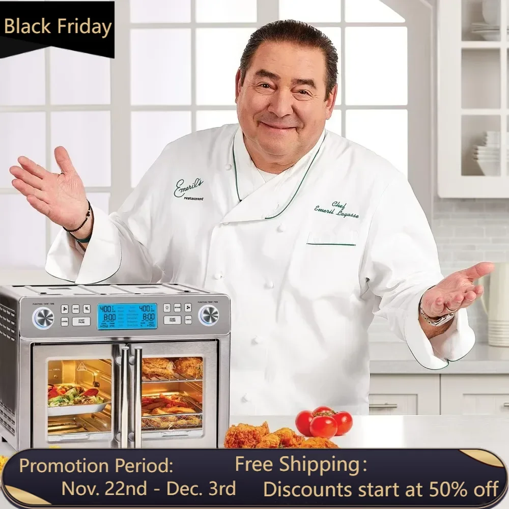 Double zone air fryer oven combination with French door,25 QT everyone's court meal, can cook two types of food at the same time
Double zone air fryer oven combination with French door,25 QT everyone's court meal, can cook two types of food at the same time