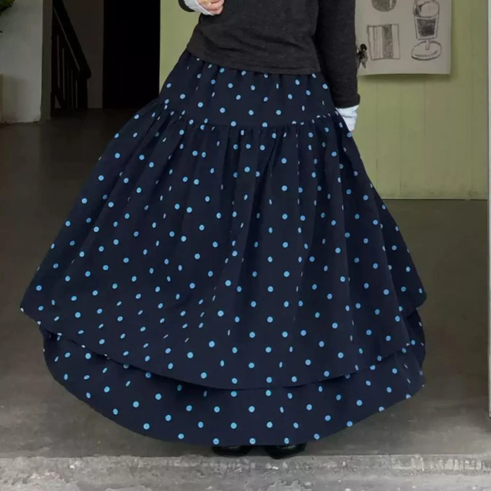 Korean retro double-layer polka dot women's autumn and winter high waist and thin big pendulum a word skirt cake skirt
Korean retro double-layer polka dot women's autumn and winter high waist and thin big pendulum a word skirt cake skirt