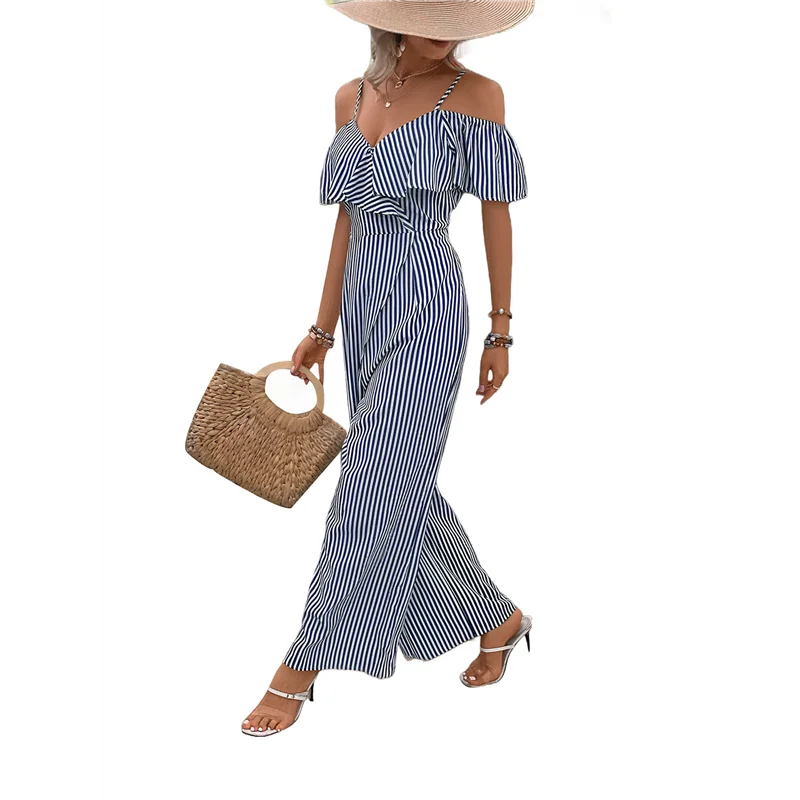 A18P-Women Striped Pleated Jumpsuits Dressy Summer Suspender Wide Leg Pants Rompers Overalls
A18P-Women Striped Pleated Jumpsuits Dressy Summer Suspender Wide Leg Pants Rompers Overalls