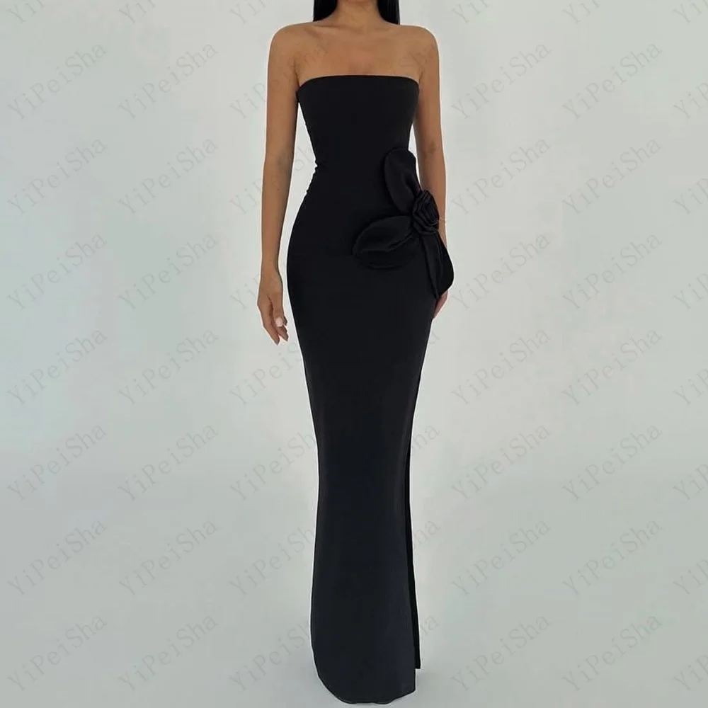 Customized Straight Prom Dresses Floor-length Strapless Sleeveless Evening Gown Simple Fashion Flowers Side Split Party Gown
Customized Straight Prom Dresses Floor-length Strapless Sleeveless Evening Gown Simple Fashion Flowers Side Split Party Gown