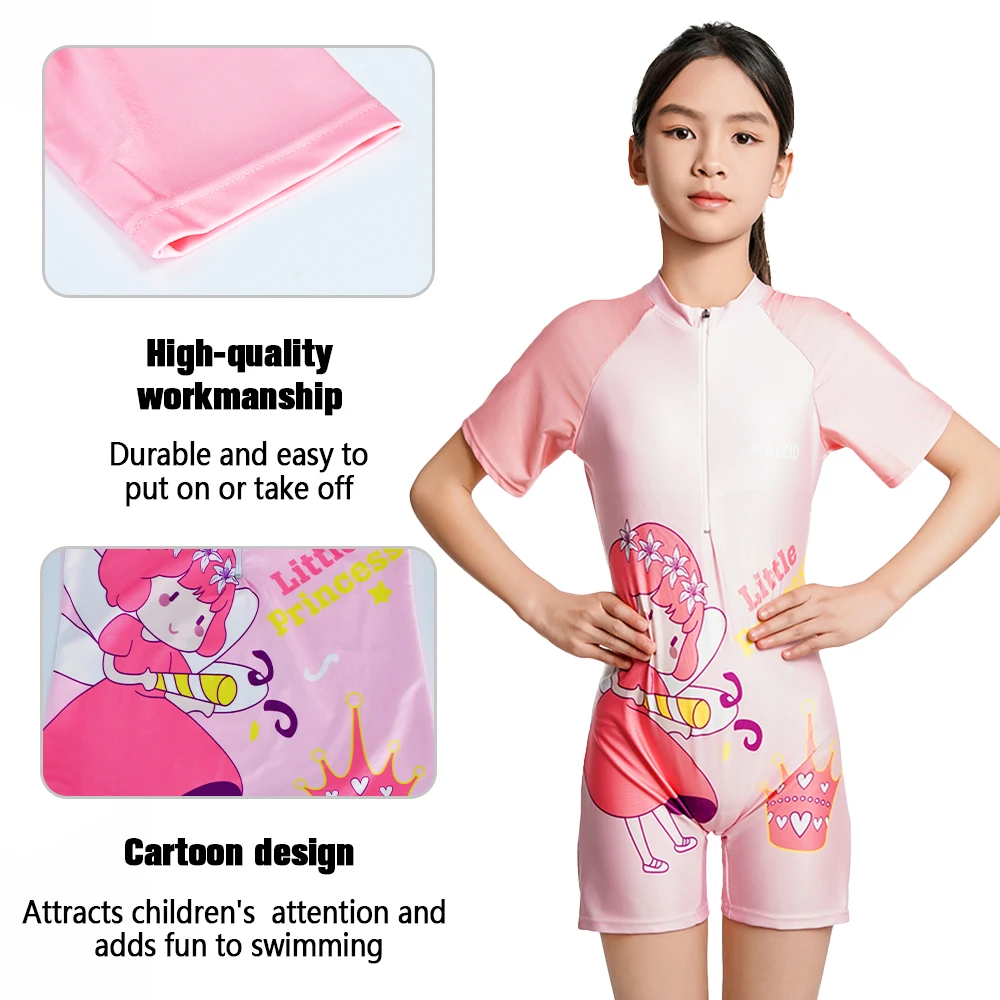 Girls Summer One-Piece Swimsuit with Fairy Print Large Size Quick-Dry Swimwear Short Sleeve Zipper Professional Swimwear for Kid
Girls Summer One-Piece Swimsuit with Fairy Print Large Size Quick-Dry Swimwear Short Sleeve Zipper Professional Swimwear for Kid