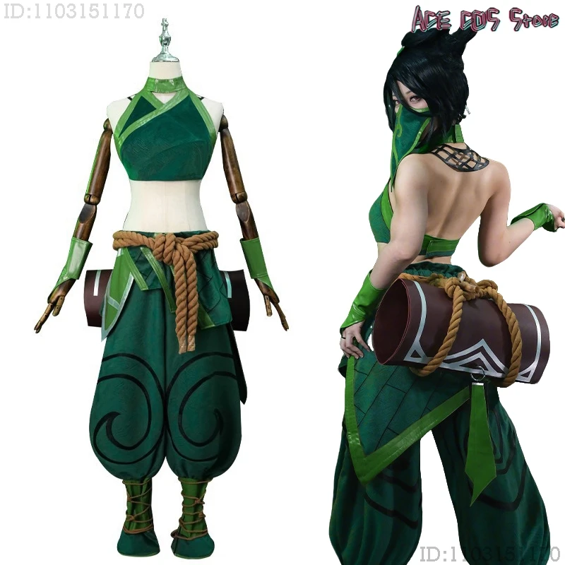 LOL Akali Cosplay Costume League Skin of Legends THE ROGUE ASSASSIN Green Suit Clothes Halloween Women Sexy Rolepl disfraz mujer
LOL Akali Cosplay Costume League Skin of Legends THE ROGUE ASSASSIN Green Suit Clothes Halloween Women Sexy Rolepl disfraz mujer