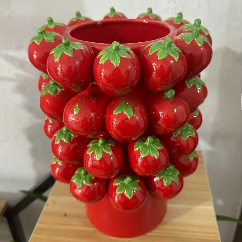 Strawberry Vase, Idyllic Decorative Ornament, Flower Arrangement Ceramic Vase Home Design
Strawberry Vase, Idyllic Decorative Ornament, Flower Arrangement Ceramic Vase Home Design