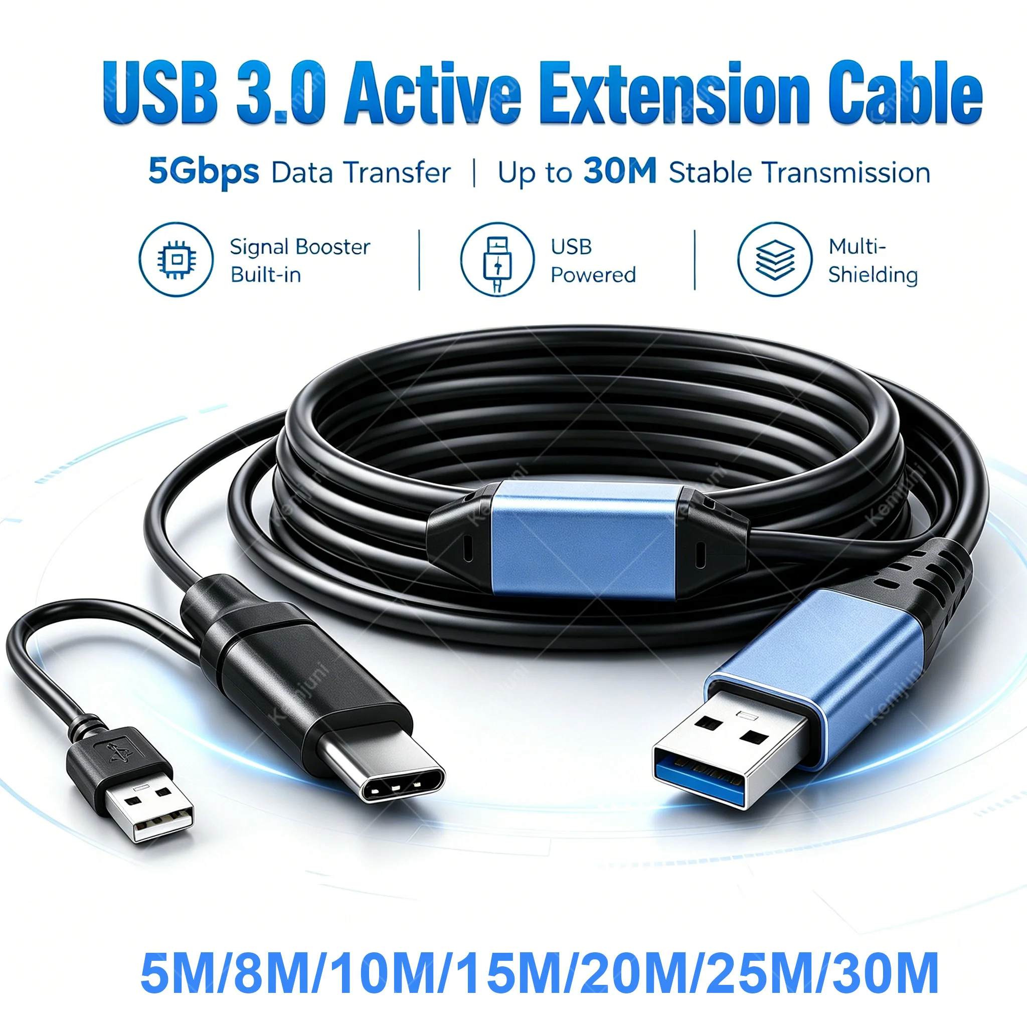USB 3.0 Extension Cable Male To Male 5GBPS Signal Enhancement USB To Type C Extension Cable 15M/20M/25M/30M Type C Data Cable
USB 3.0 Extension Cable Male To Male 5GBPS Signal Enhancement USB To Type C Extension Cable 15M/20M/25M/30M Type C Data Cable