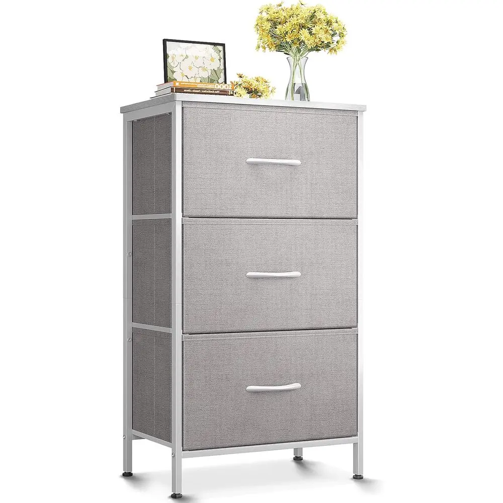 Light Grey Storage Chest for Bedroom Nightstand, End Table, Living Room, and 3-Drawer Organizer for Clothes
Light Grey Storage Chest for Bedroom Nightstand, End Table, Living Room, and 3-Drawer Organizer for Clothes