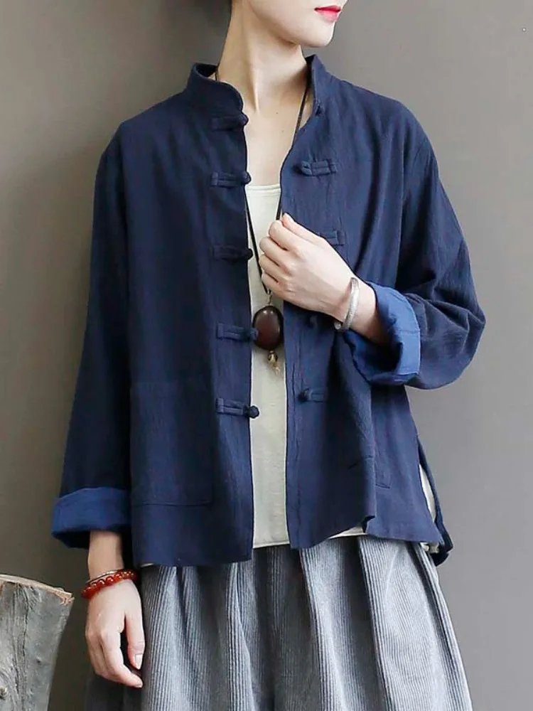 Chinese Sle Vintage Tang Suit irt Coat Ladies Spring Outerwear Pure Color Zen Cotton Linen Open Cardigan Top
Chinese Sle Vintage Tang Suit irt Coat Ladies Spring Outerwear Pure Color Zen Cotton Linen Open Cardigan Top