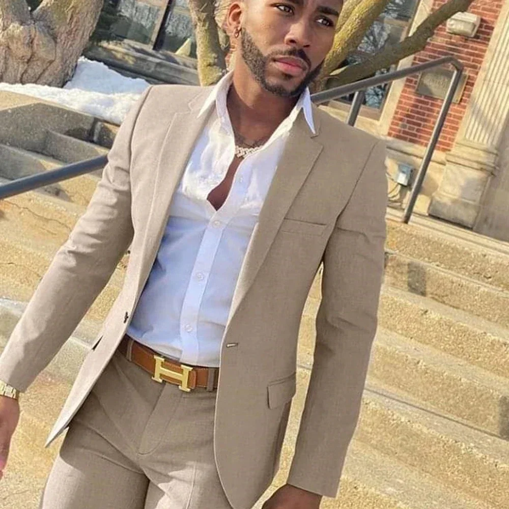 Fashion Costume Slim Fit Men Suits For Men 2 Piece Beige Wedding Groom Tuxedo Male Jacket With Pants 2024
Fashion Costume Slim Fit Men Suits For Men 2 Piece Beige Wedding Groom Tuxedo Male Jacket With Pants 2024