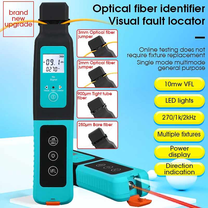 COMPTYCO AUA-40/AUA-C40 Fiber Optic Identifier Live Optical Fiber Cable Identifier Built in LED and 10mw Visual Fault Locator
COMPTYCO AUA-40/AUA-C40 Fiber Optic Identifier Live Optical Fiber Cable Identifier Built in LED and 10mw Visual Fault Locator